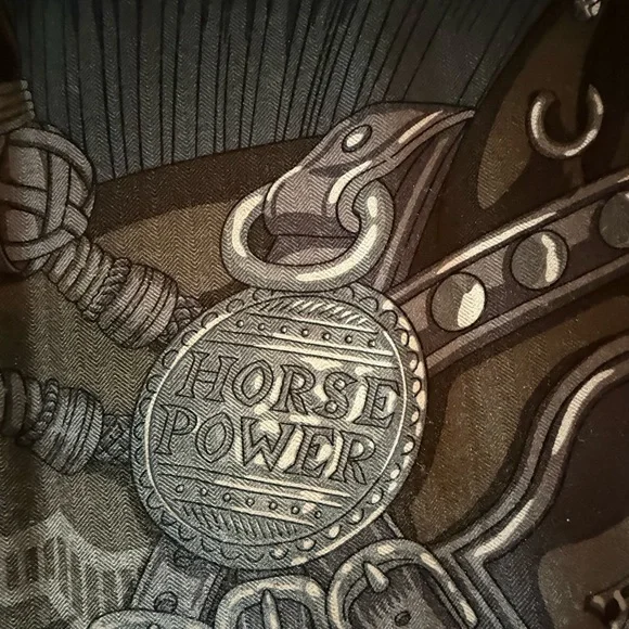 100% Authentic Hermès Cheval Punk 100 Cashmere Silk Scarf Daiske 100cm Carré H - Picture 6 of 16